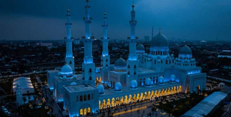 The Sheikh Zayed Solo Grand Mosque in Solo City, Indonesia. The country has the world’s largest Muslim population.