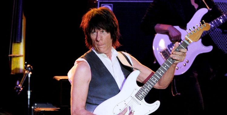 British guitarist Jeff Beck performing at the Greek Theatre in Los Angeles, California, on October 20, 2013