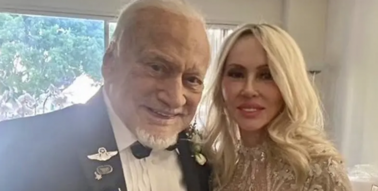 Astronaut Buzz Aldrin with his wife Dr. Anca Faur.