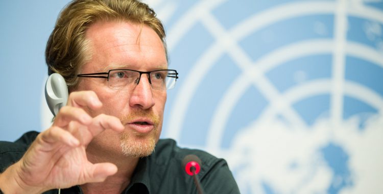 GENEVA, June 17, 2015  Christian Lindmeier, Spokesperson of The World Health Organization (WHO), attends a press conference in Geneva,